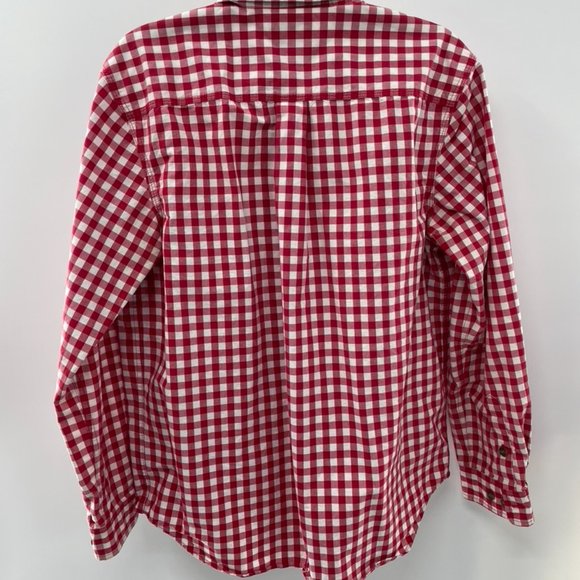 Carhartt Men's Checkered Long Sleeve Button Down Size Large L Red & White - Picture 5 of 7